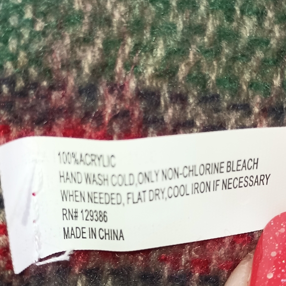 Women's Hobby Lobby Brown Plaid Blanket Scarf Size 56"x56" - Picture 7 of 9